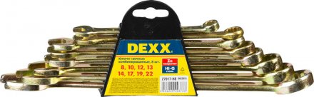 Набор DEXX: Ключи комбинированные гаечные, желтый цинк, 8-22мм, 8шт 27017-H8 купить в Екатеринбурге