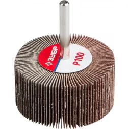 Круг шлифовальный ЗУБР &quot;МАСТЕР&quot; веерный лепестковый, на шпильке, тип КЛО, зерно-электрокорунд нормальный, P100, 30х60мм 36602-100